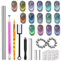 DANNEASY 55pcs Cat Eye Magnet for Nails, Cat Eye Gel Nail Polish Magnet Kit, Strong Magnetic Nail Polish Tools, Cat Eye Nail Art Magnet for Salon & Home DIY Nail Accessories