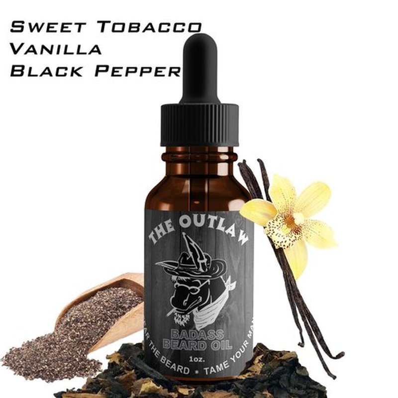 Badass Beard Care Beard Oil - The Outlaw Scent | All-Natural, 1 oz | Softens Beard & Reduces Itch