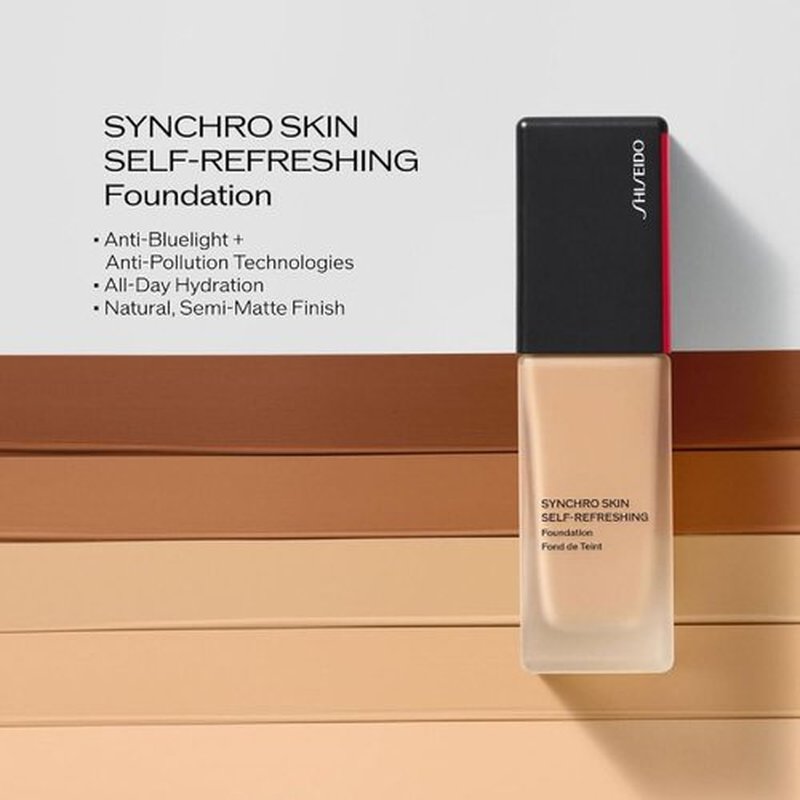 Shiseido Synchro Skin Foundation SPF 30 - Medium-to-Full Coverage, Natural Finish - 30 mL Shell 160