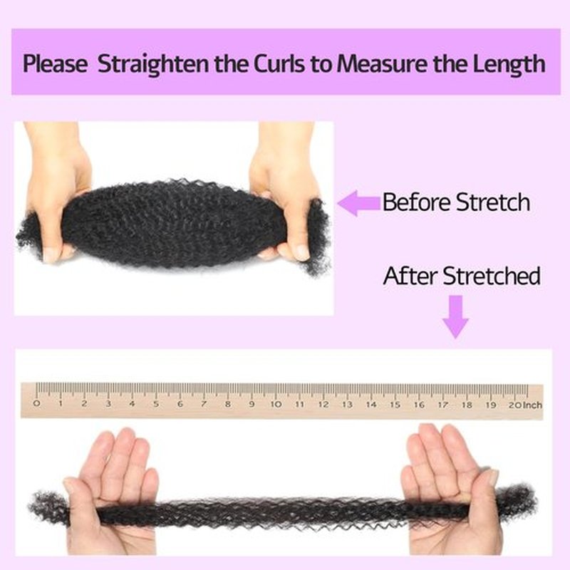 Afro Kinkys Bulk Human Hair For Braiding, 50 Gram Afro Kinky-Curly Human Hair Bundles For Mini Twists Braids Dreadlock Extensions Locs Repair Can Dye And Bleach (Natural Black, 12 Inch (Pack of 1))