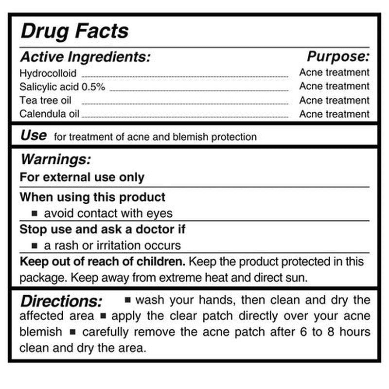 Clear Pimple Patches for Face | Hydrocolloid Pimple Patches Salicylic Acid Tea Tree Oil Calendula Oil | Acne Patch Zit Stickers | Acne Dots for Skin Care