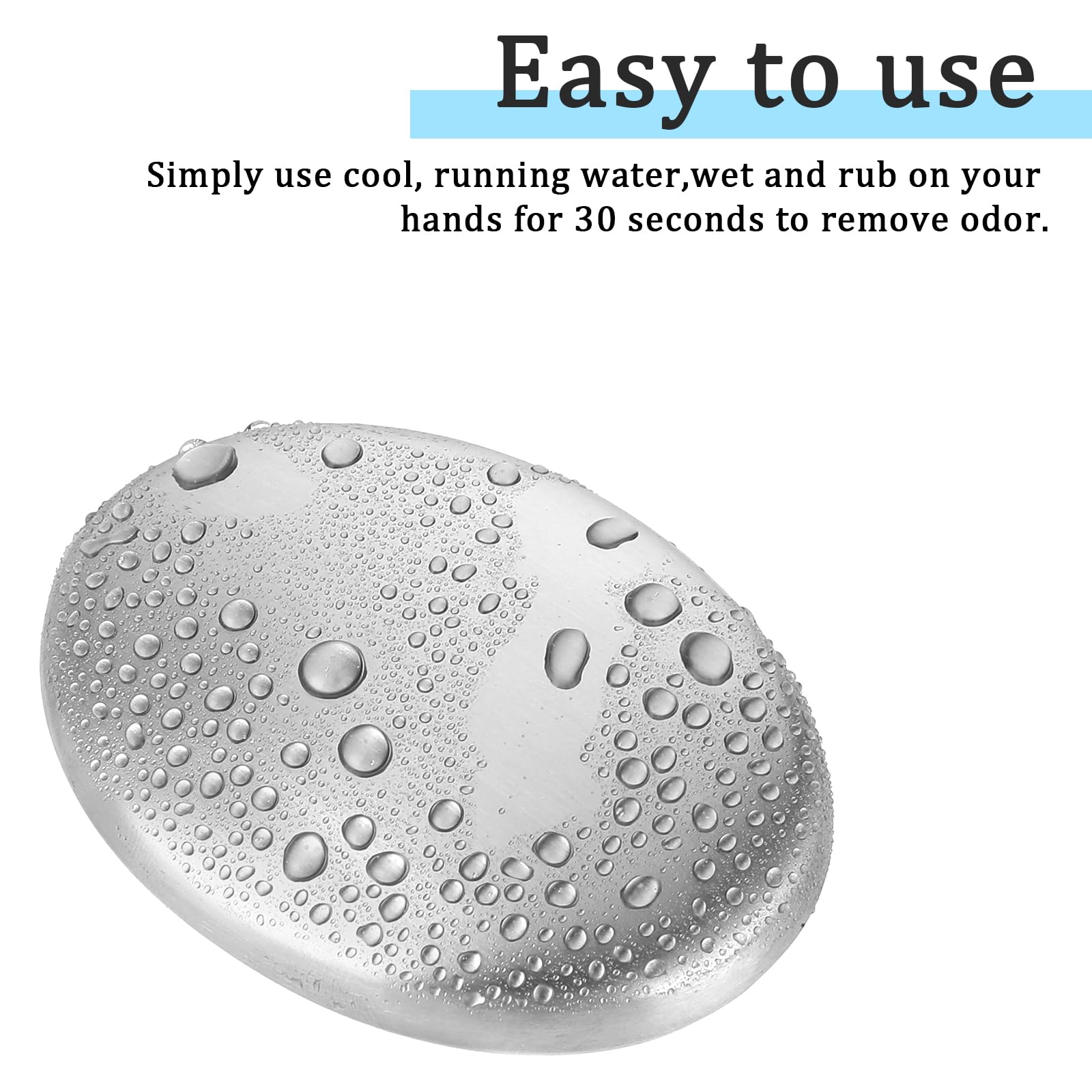 COMNICO 2 Pack Stainless Steel Soap Bar, Silver Odor Remover Magic Metal Odor Absorber Soap Rubbing Stone Kitchen Gadgets Eliminating Hands Skin Smell Like Onion Garlic Strong Scents (Oval)