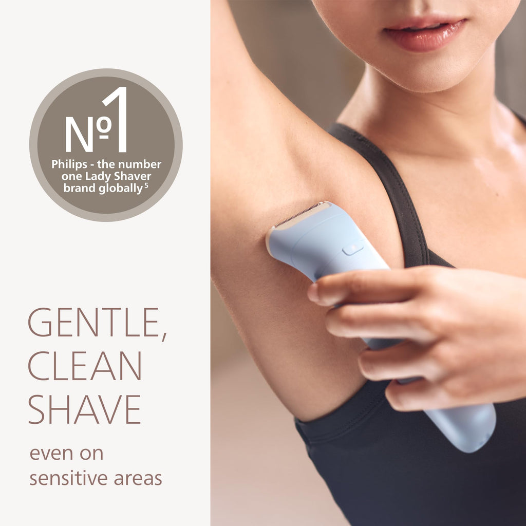 Philips Lady Shaver Series 6000 - Cordless, Wet & Dry Electric Shaver, 3-Blade Shaving System, for Legs & Body, 80 Mins. Runtime, Model BRL127/00