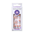 KISS imPRESS No Glue Pedi Press-On Nails, Design, 'Paradise Ticket', Light Beige, Short Size, Squoval Shape, Includes 24 Nails, Prep Pad, Instructions Sheet, 1 Manicure Stick, 1 Mini File