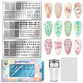 PH PandaHall 3pcs English Letter Nail Stamping Plates Alphabet Nails Image Plates Personalized Fonts Manicure Art Templates Graffiti Letter Nail Art Stencils for Women Nails Design DIY Printing