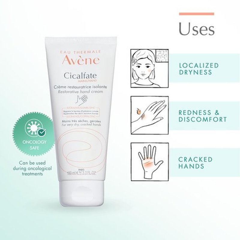 Avène Cicalfate Hand Cream - Intense Nourishing Lotion for Dry, Cracked Hands | 3.3 Oz