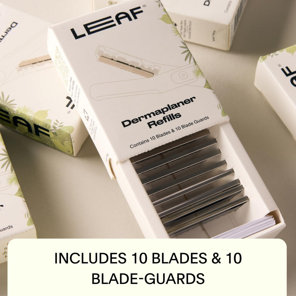 Leaf Shave | Leaf Dermaplaner Refills - 10-Count Replacement Blades & 10-Count Replacement Blade-Guards