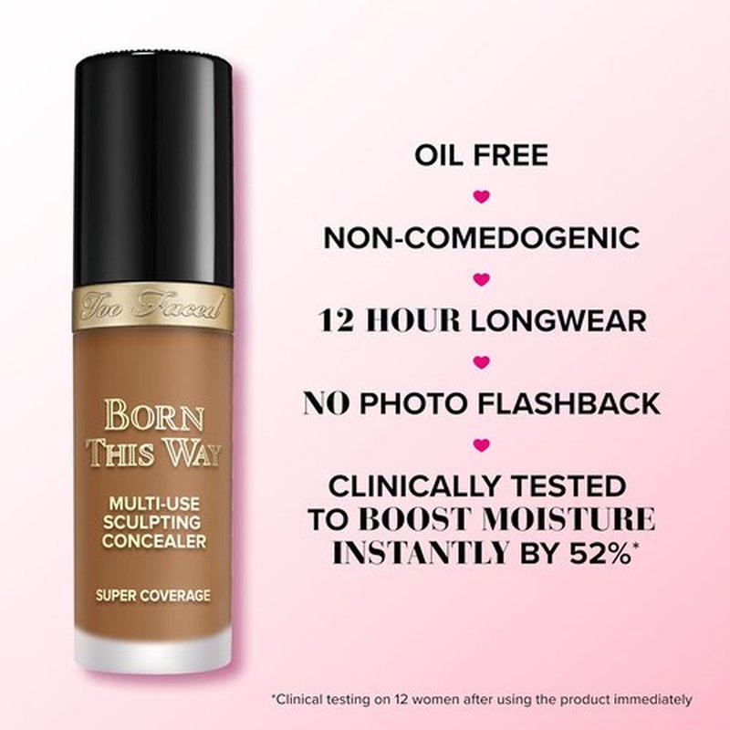 Too Faced Born This Way Super Coverage Concealer - Full Coverage, Oil-Free, Long-Lasting | Infused with Hyaluronic Acid & Coconut Water