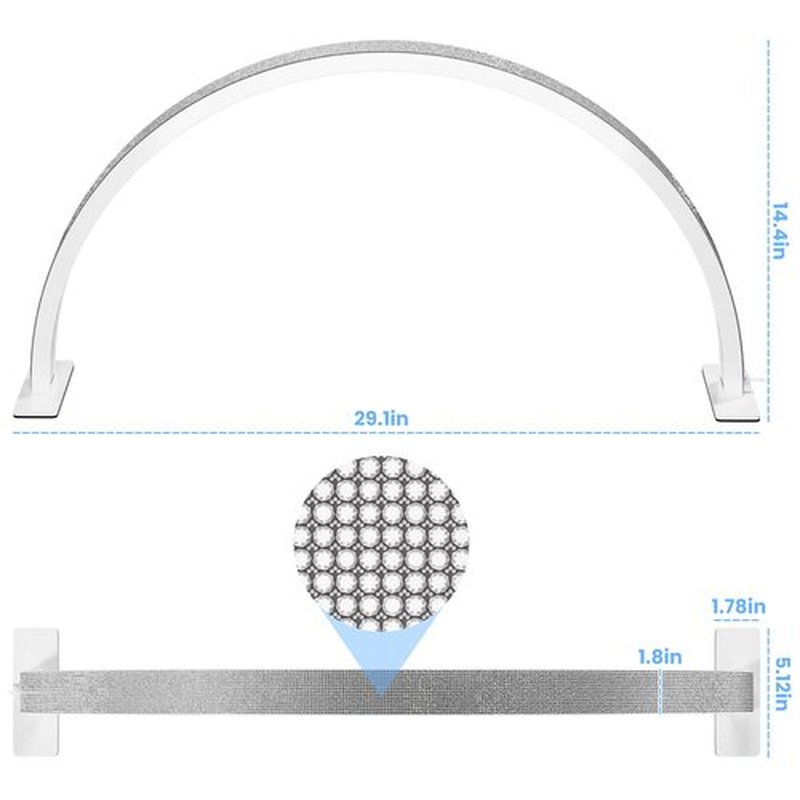 gelpal Large Half Moon Light for Nail Desk, 30" 48W Professionals Led Light, Desk Lamp for Lash Eyelash Extension,Makeup Desk lamp,Color Temperature 2700K-6000K, Salon&Home(Crystal Diamond)