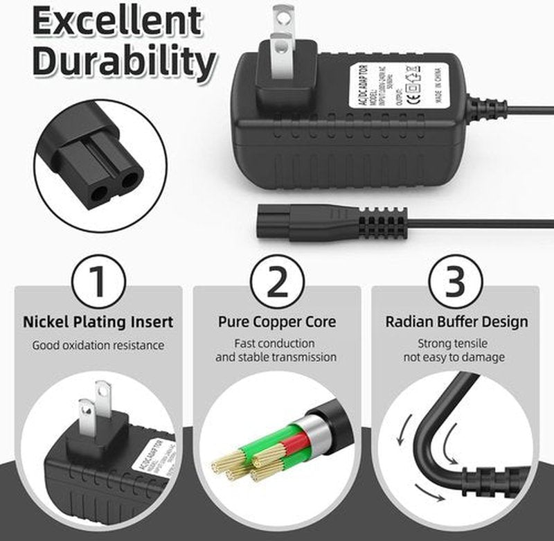 BabylissPro AC Adapter - Compatible Power Supply for FX Clipper Trimmer - 4.5V Charger