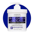 Advanced Clinicals 10% Glycolic Acid Lotion - Exfoliating Moisturizer with Hyaluronic Acid | 16 Oz for Smooth, Even Skin