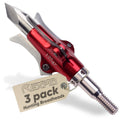 PeppermintOne Rexpid III Mechanical Broadheads 125 Grain, 3 Pack - 3 Blades Hunting Arrows Heads, Open on Impact, 1-9/16" Cut Arrow Tip for Compound Bow