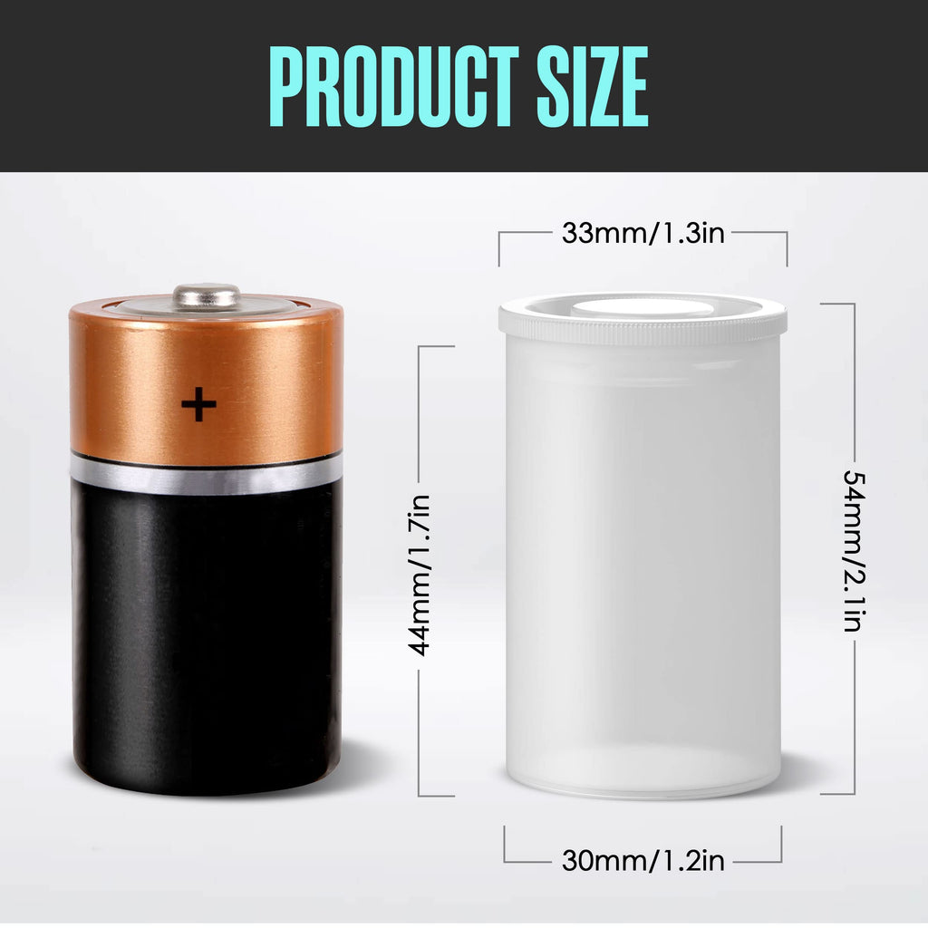 Film Canisters with Caps, Film Canisters, 35mm Case, White, 8oz, 60 Pack
