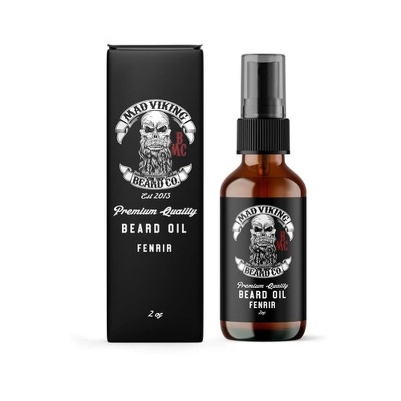 Mad Viking Fenrir Beard Oil - Hydrate & Soften Your Beard Naturally | Bold Neroli, Rum & Tobacco Scent - 2oz