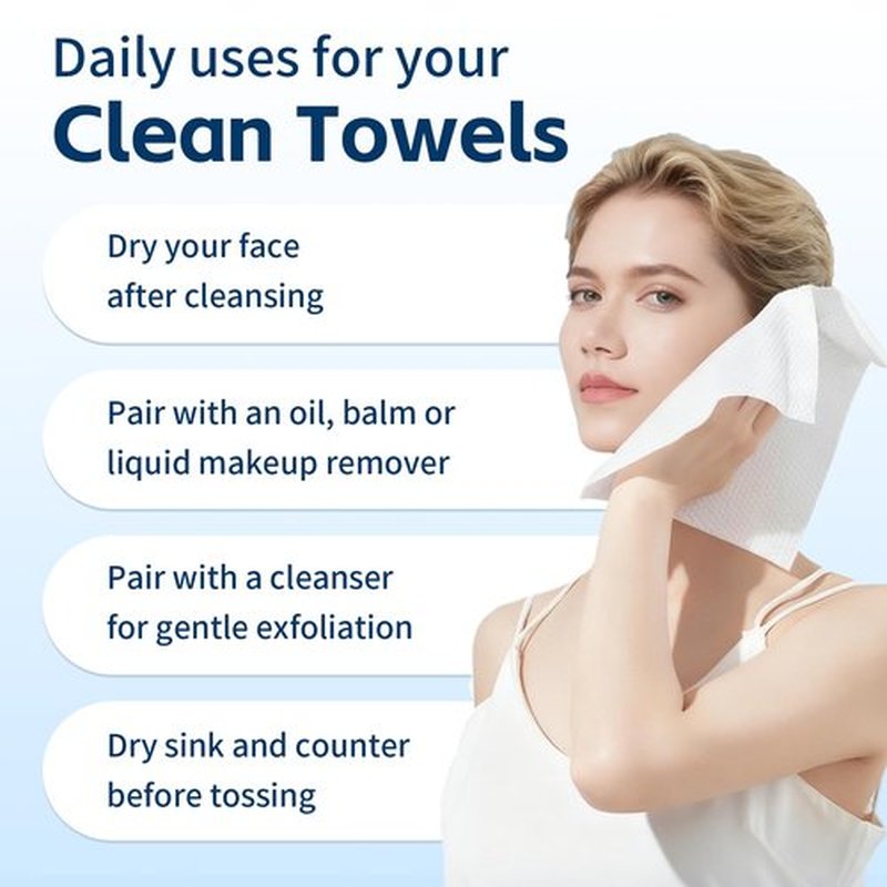 Celitina Towels XL, 100% Biobased Face Towel, Disposable Face Towelette, Thick Face Towel for Sensitive Skin, Makeup Remover Dry Wipes, Ultra Soft, Gentle Facial Cleansing Cloths1 Pack, 50 Ct