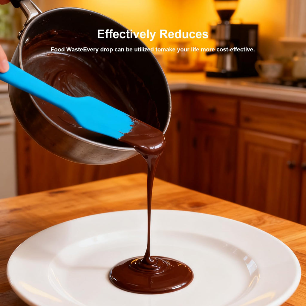 6 Pcs Silicone Jar Spatula Set, Long Handle Heat Resistant Skinny Spatulas for Jars & Bottles, Non-Stick Flexible Scrapers for Baking, Mixing, Jam, Cake Cream & Butter Spreading(6 colors）