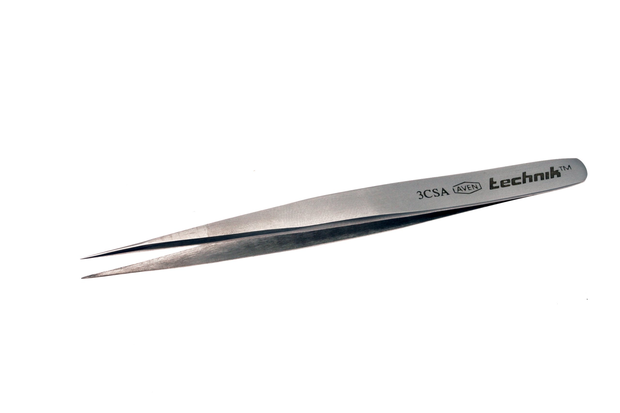 Aven 18056USA Pattern 3C Straight Ultra Fine Precision Tweezer, Stainless Steel, 4-1/4" Length, 3 Star Grade