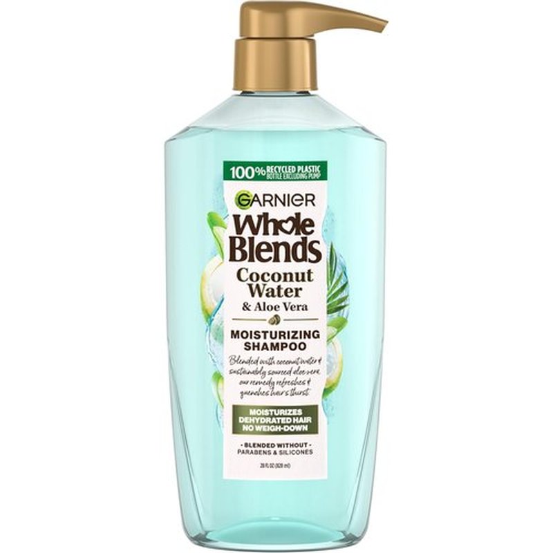 Garnier Whole Blends Coconut Water & Aloe Vera Shampoo - Refreshing Formula for Normal Hair, 28 Fl Oz