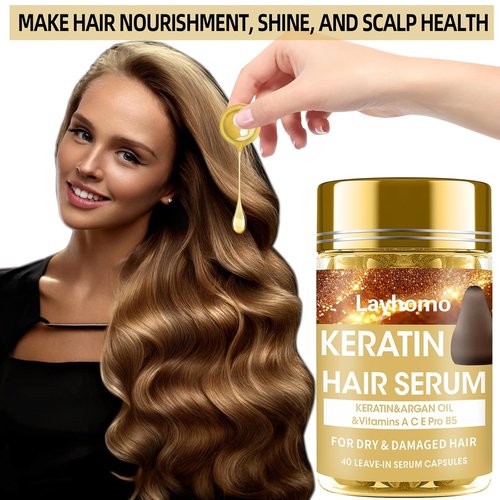 **Skiennix Keratin Hair Treatment Serum - Nourishing Leave-In Oil Capsules for All Hair Types**