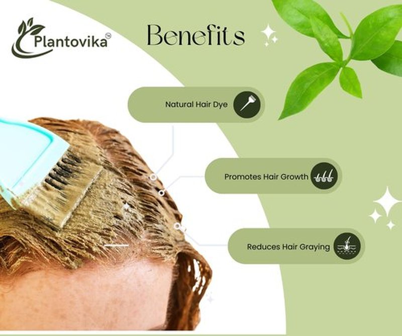 Plantovika 100% Natural and Pure Henna Powder/Lawsonia Inermis For Hair, Orange-Red Hair Color, Triple Shifted, Smooth Henna Paste and Cones, No additives, No Chemical, Easy to use 400 grams
