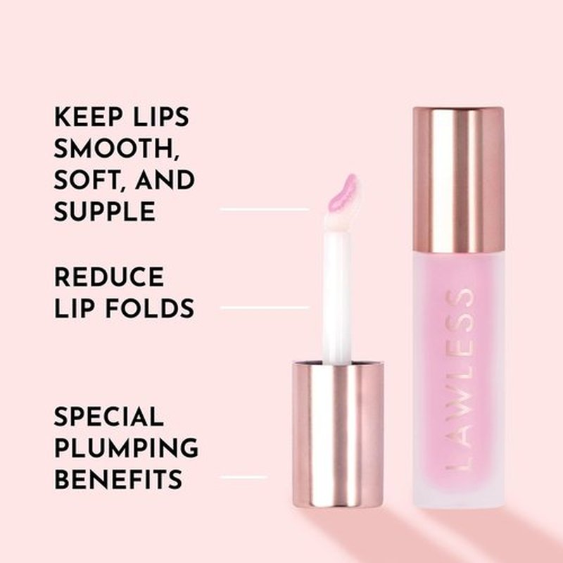 Lawless Forget The Filler Lip Plumping Gloss - Strawberry Milkshake | Volumizing & Hydrating Formula 0.11 oz