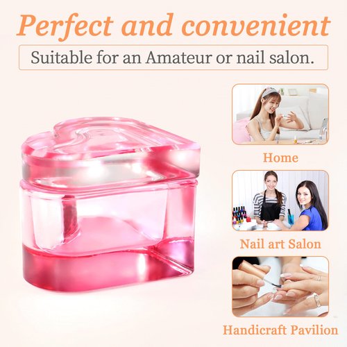 Dappen Dish for Monomer, Acrylic Liquid Powder Nail Dappen Dish with Lid, Glass Crystal Cup Monomer Holder, Acetone Bowl for Nail Supplies, Glassware Tools for Nail Salon or Home Use