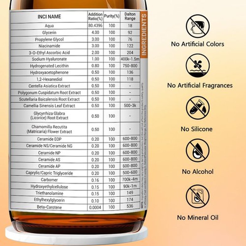 DEBAIY Vitamin C Facial Serum with Niacinamide Ceramide T5 Multi-Effect Anti-Aging Anti-Wrinkle (4.06fl.oz/120ml)