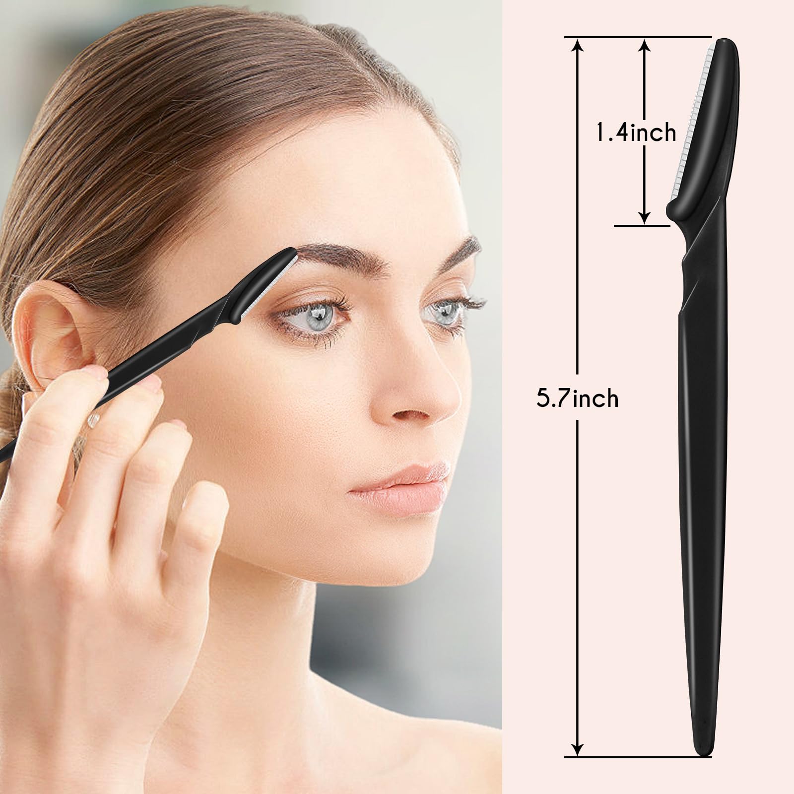JHZMCRX 16 Pcs Eyebrow Razor Face Razors Multipurpose Facial Razors for Women Men Eyebrow Trimmers Shaver with Protective Cover Dermaplaning Facial Hair Removal Tools Black