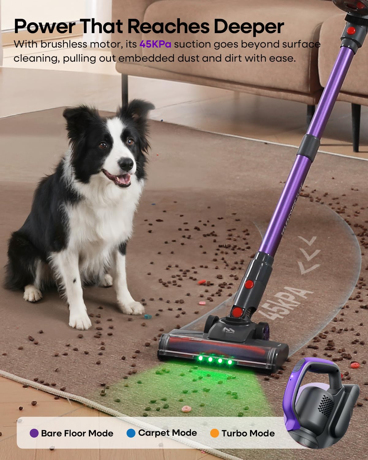 AlloyMove Cordless Vacuum Cleaner 45KPA/60MINS Stick Vacuum Cleaner for Home Use. Can be Used Upright. Rechargeable. Can be wall-Mounted. Suitable for Floors and Carpets.