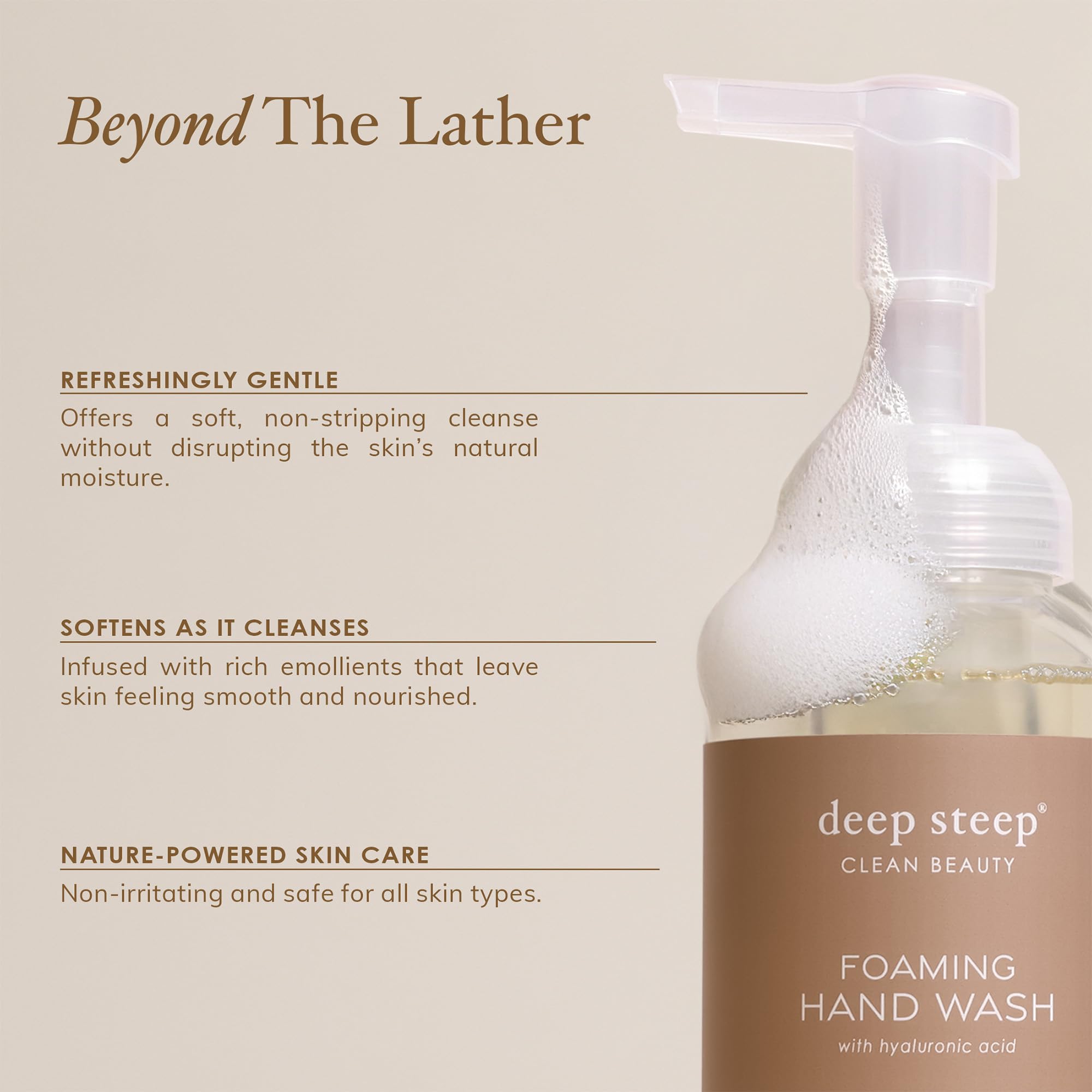 Deep Steep Foaming Hand Wash, Vanilla Coconut, 8 oz – Gentle Cleanser with Aloe, Argan Oil, Shea Butter & Hyaluronic Acid – Vegan, Clean Beauty, Soft & Hydrated Hands