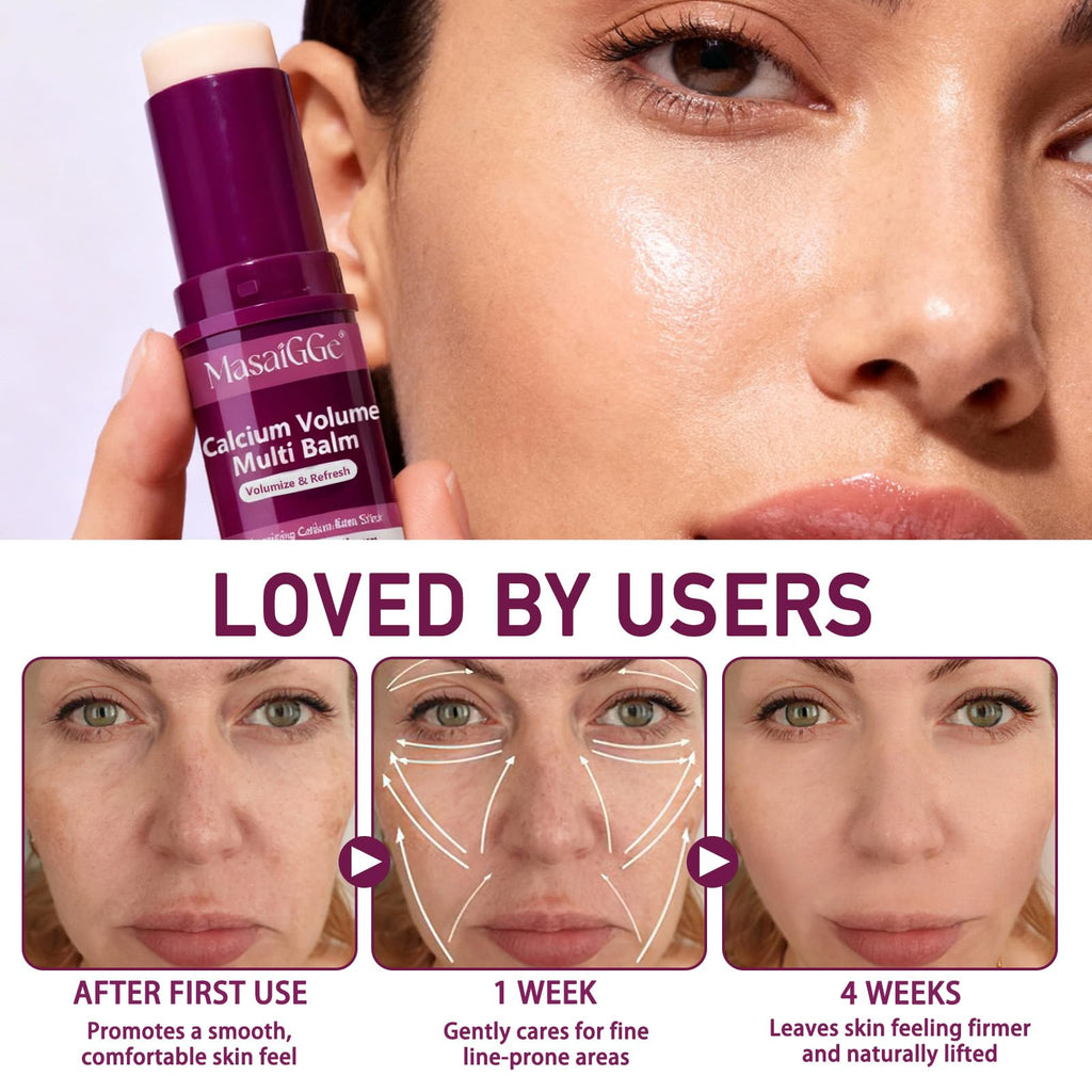 liiutry Calcium Volume Multi Balm, Korean Collagen Moisturizing Stick for Face, Calcium Volume Balm Anti-Aging Face Cream for Wrinkles, Firming & Hydrating for Eyes, Neck, Face