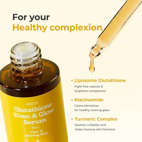 Glutathione Brightening Serum - All-In-One Formula with Niacinamide, Kojic Acid & Turmeric for Radiant Skin