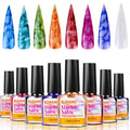 BURANO Marble Nail Gel Polish, Blooming Gel Nail Polish Glitter Effect Nail Marble Effect for Nails Art Set 8 Colors Fall Winter (Marble, 7.3ml)