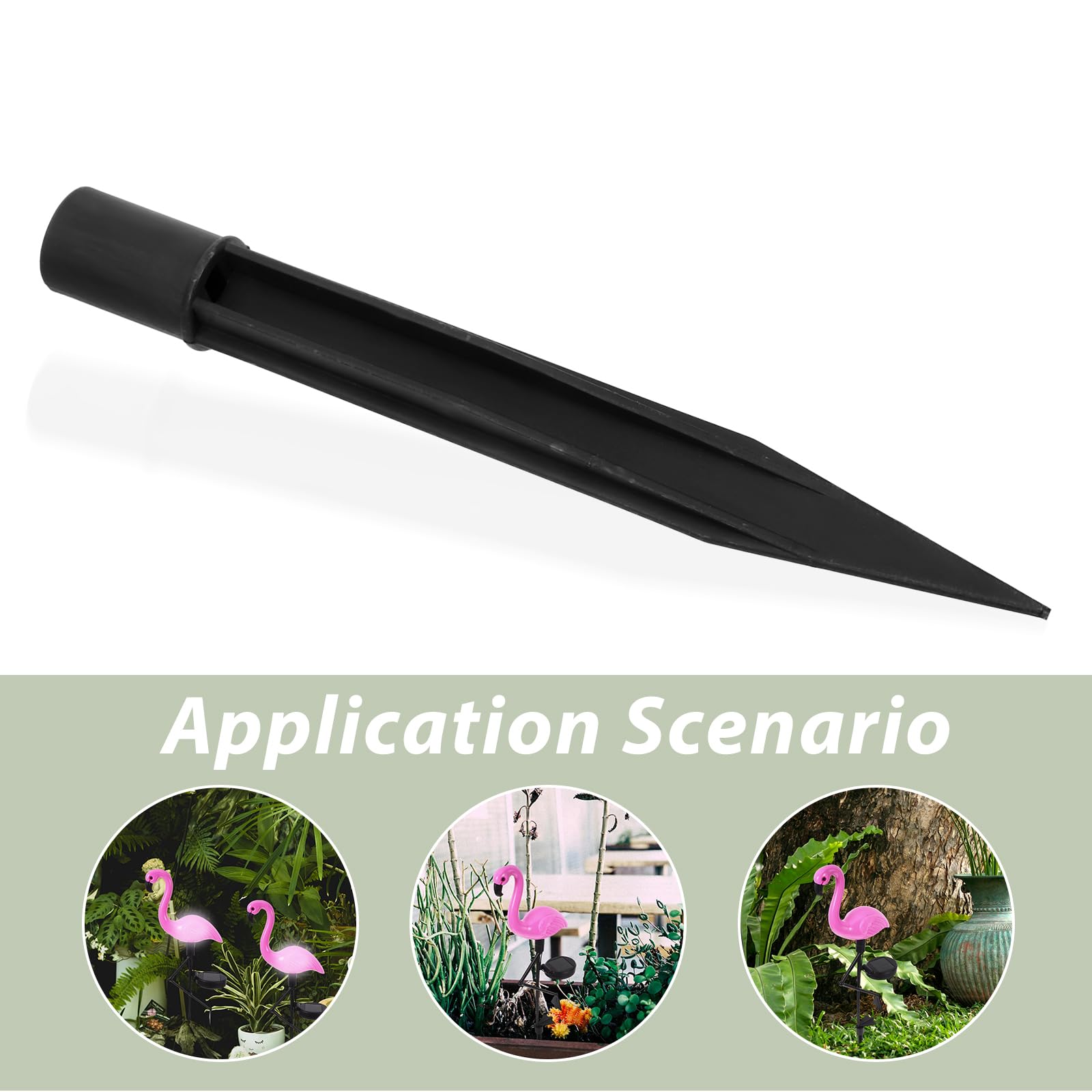10pcs Plastic Ground Spikes, Solar Torch Lights, Stake Spikes Plug Replacement for Garden Lawn Light, Suitable for 0.63 Inch Diameter