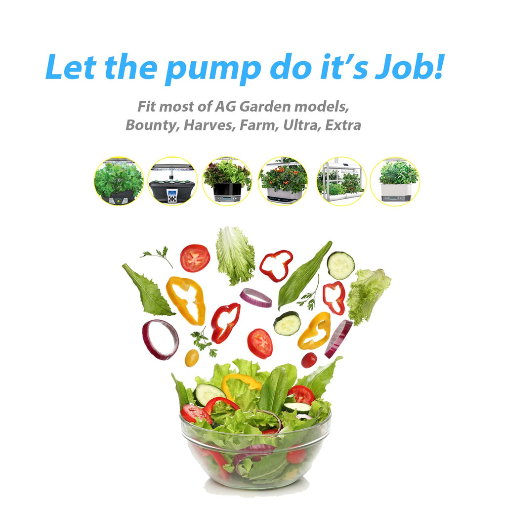 Aerogarden Replacement Pump Compatible with Harvest Bounty Farm Extra Ultra all models, Pump replacement model #200623, Included Extra 10 Pump Filters