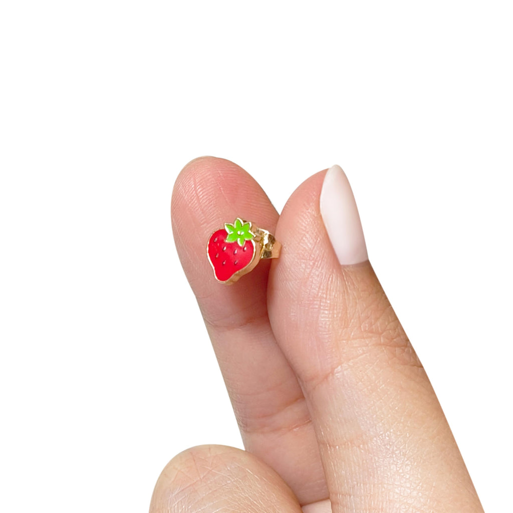 LUV HER The World of Strawberry Shortcake Hypoallergenic Earrings for Girls Ages 4+ - Safe Stud Styles - Jewelry Gift for Sensitive Ears & Cartoon Lovers, 6 Pairs