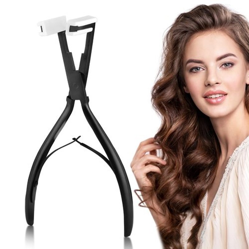 Tape in Hair Extensions Plier, Stainless Steel Flat Surface Extensions Tape Sealing Clamp Pliers Tool, Microlink Hair Extension Removal Tool Kit for Women Hair Extension Tools(Black)