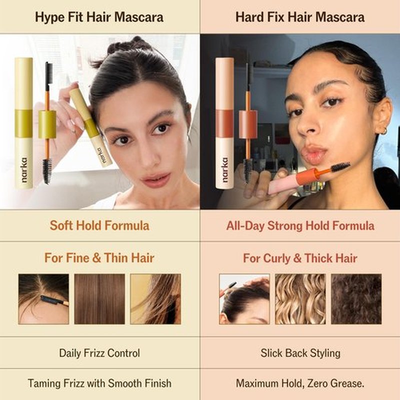 **Hard Fix Hair Mascara - Strong Hold Taming Wand for Precision Styling | Non-Greasy All-Day Fix**
