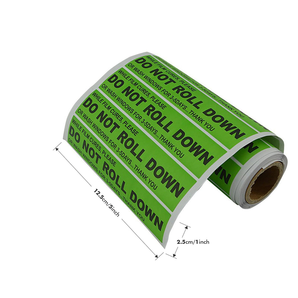 FOSHIO 100pcs/roll DO NOT ROLL Down Automotive Self-Adhesive Stickers Warning Label for Auto Vinyl Wraps Tool