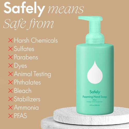 Safely Foaming Hand Soap – Fresh 6-Pack, Moisturizing Liquid Hand Soap With Coconut Conditioning, Leaves Skin Soft And Smooth, Removes Dirt, Grease, and Impurities, 10 Fl Oz Each