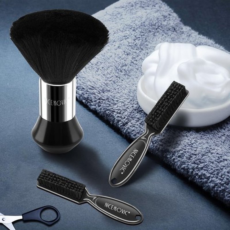 NICEMOVIC 4Pcs Barber Neck Duster, Professional Barber Accessories, Cleaning Supplies, Nylon Brush for Hair Cutting & Styling