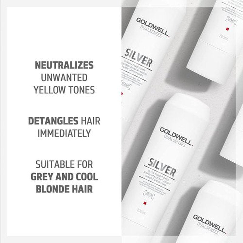 Goldwell Dualsenses Silver Conditioner - Brightens Blonde Hair | 33.8 Fl Oz