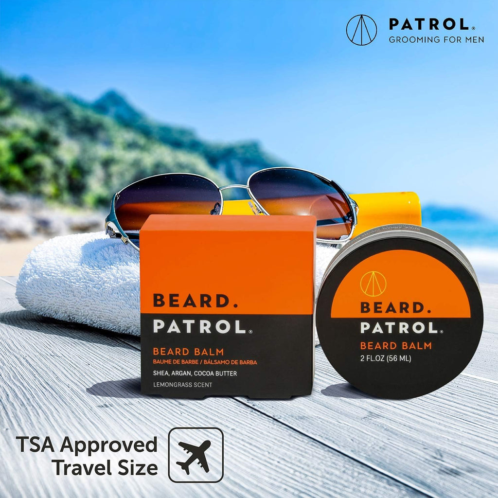 Bump Patrol Beard Patrol Beard Balm for Men – Mustache Softener and Tamer with Argan Oil, Shea & Cocoa Butter, Softens, Strengthens, and Controls Mustaches – Lemongrass Scent - Pack 1