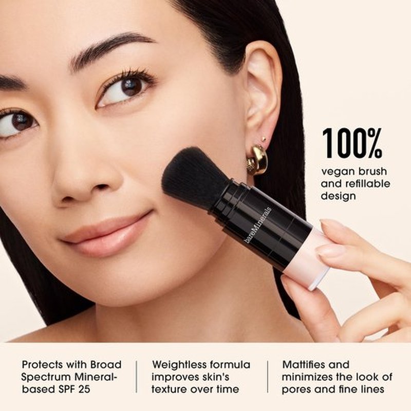 bareMinerals Mineral Veil Translucent Setting Powder, SPF 25 Translucent with Brush, Vegan, Cruelty-Free & Dermatologist-Tested