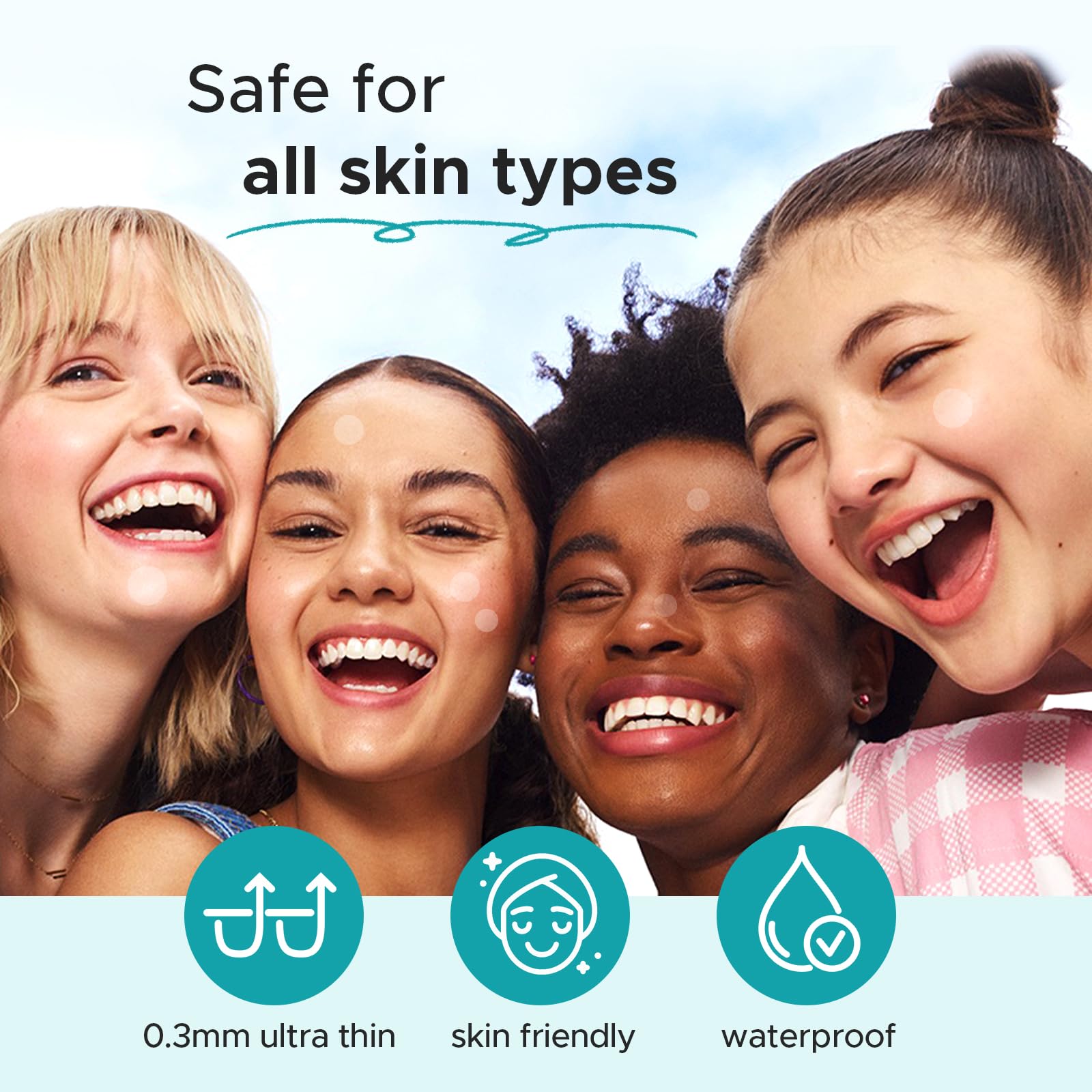 TKTK Pimple Patch Acne Patch, 4 Sizes 140 Patches Acne Absorbing Cover Patch, Hydrocolloid Invisible Acne Patches for Face Zit Patch Acne Dots Tea Tree, Calendula Oil