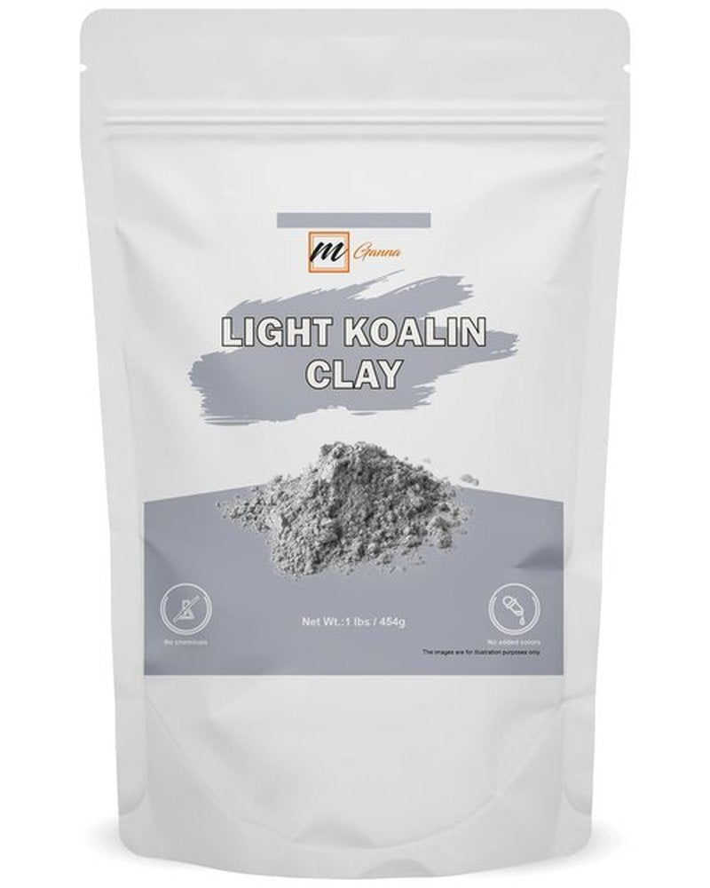 mGanna 100% Natural Light Kaolin Clay Powder (1 Pound) for Facial Masks, Creams, Face Masks, and Soap Making 1 LBS / 454 GMS