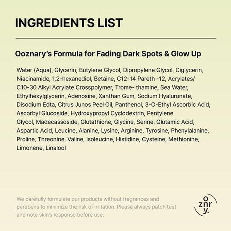 Ooznary Vita 3 Serum with Vitamin C Derivatives and Niacinamide plus Glutathione for Uneven Skin Tone & Dull Skin | Korean Skin care | 1.69 fl.oz 50ml
