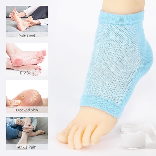 10 Pairs Moisturizing Heel Socks for Dry Cracked Feet Repair, Toeless Gel Socks for Foot Care Treatment
