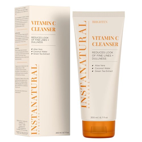 InstaNatural Vitamin C Cleanser - All-Natural Face Wash for Brightening & Uneven Texture | 6.7 FL Oz