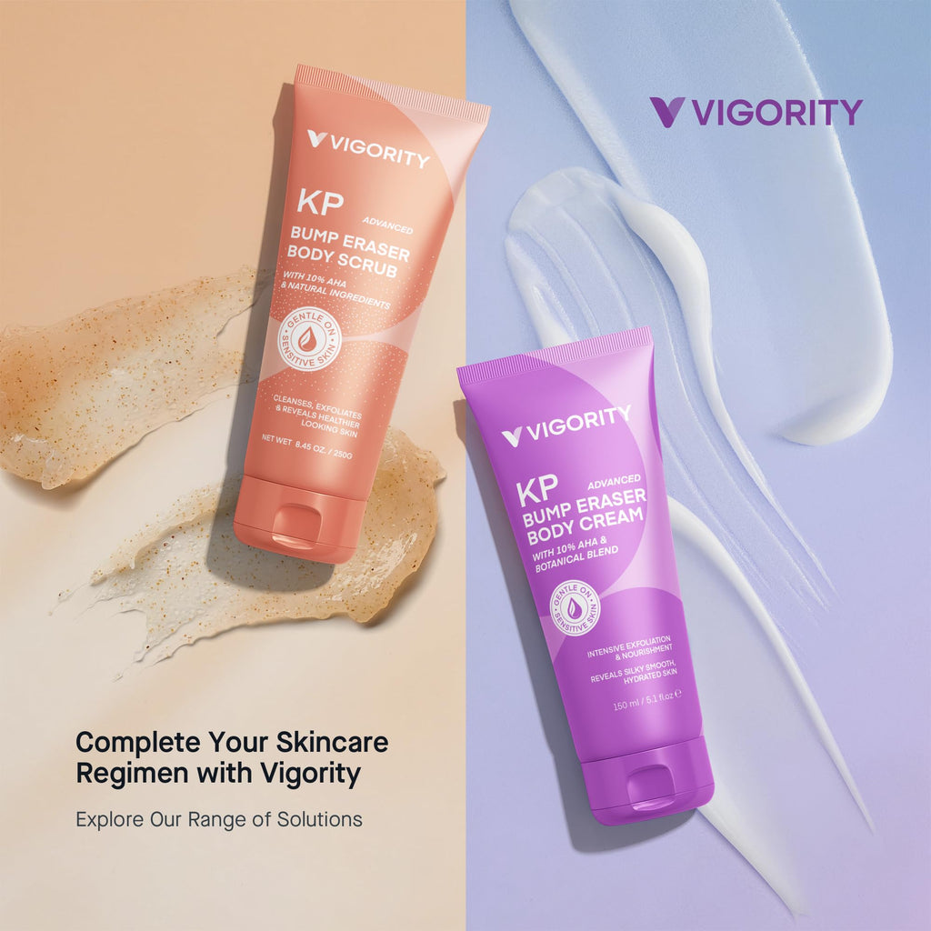 Vigority Keratosis Pilaris Treatment Cream with Lactic Acid – KP Body Bump Exfoliating Moisturizer for Rough, Bumpy, Dry & Flakey Skin, Strawberry Legs – 5.1 Oz